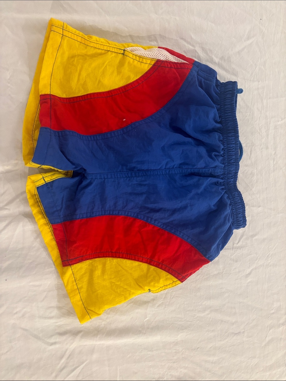 Athletic Works Colorblock Kids Swim Shorts in Blue/Red/Yellow